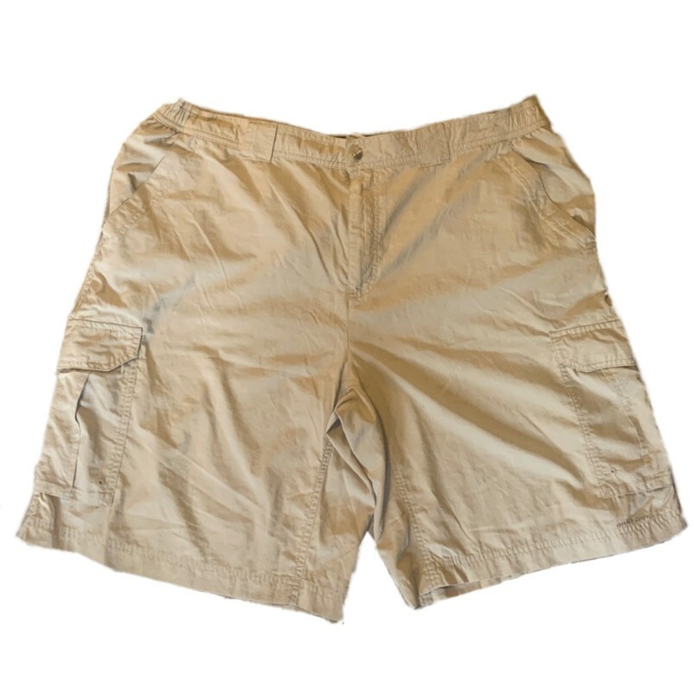 Columbia‎ GRT Mens XL Tan Khaki Cargo Hiking Shorts Nylon Ripstop 10 Inch Inseam